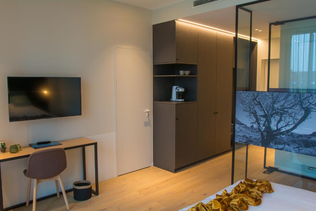 Kuchyň nebo kuchyňský kout v ubytování Hotel Shamrock