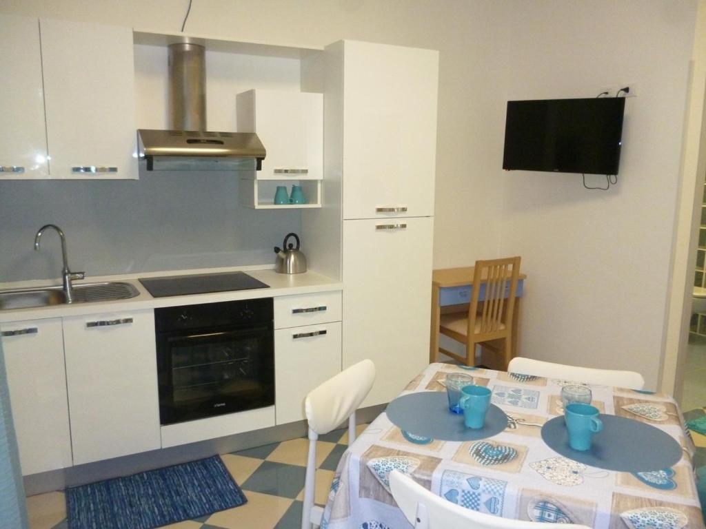 Kuchyň nebo kuchyňský kout v ubytování Residence BluAdria