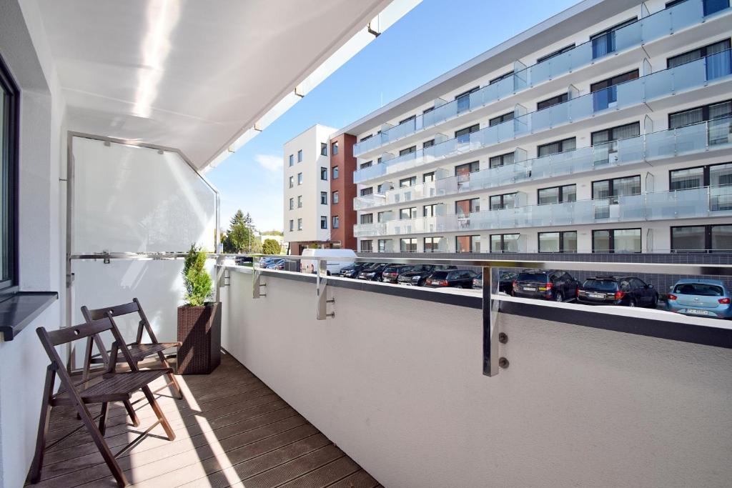 Balkón alebo terasa v ubytovaní AMD Apartamenty Bliżej Morza