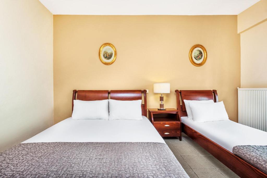 Postel nebo postele na pokoji v ubytování Amfion Hotel