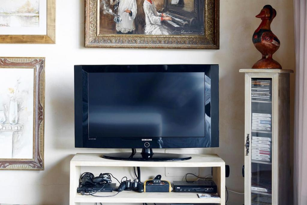 TV a/nebo společenská místnost v ubytování Il vecchio fienile