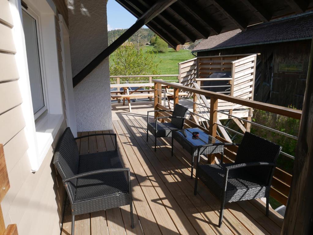 Balkón nebo terasa v ubytování spa et sauna
