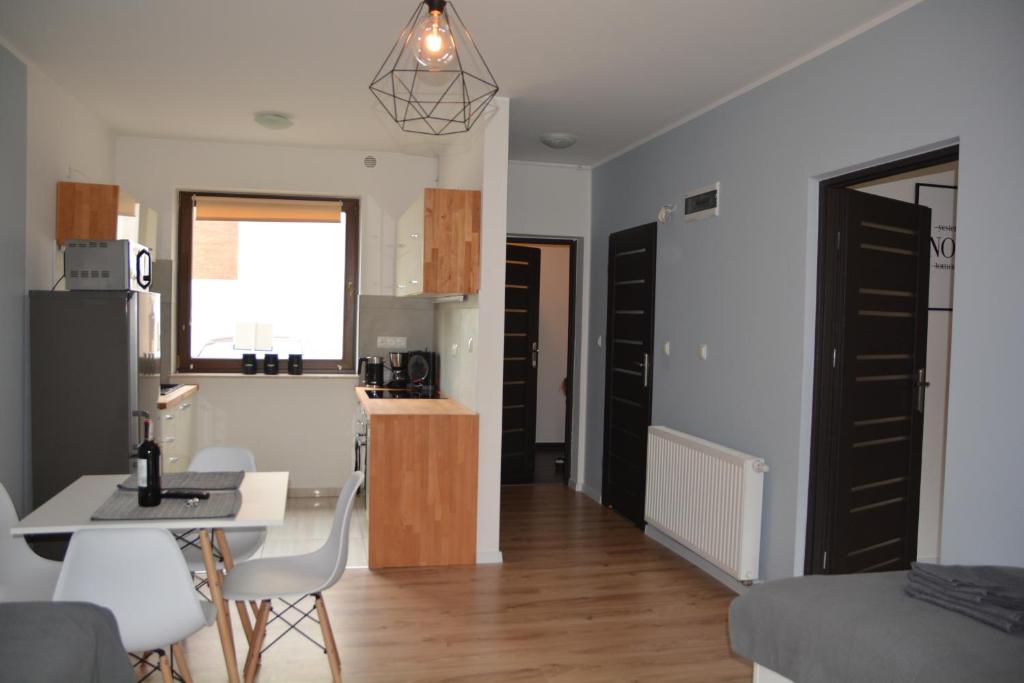 Η κουζίνα ή μικρή κουζίνα στο Apartament Fibra Flat White