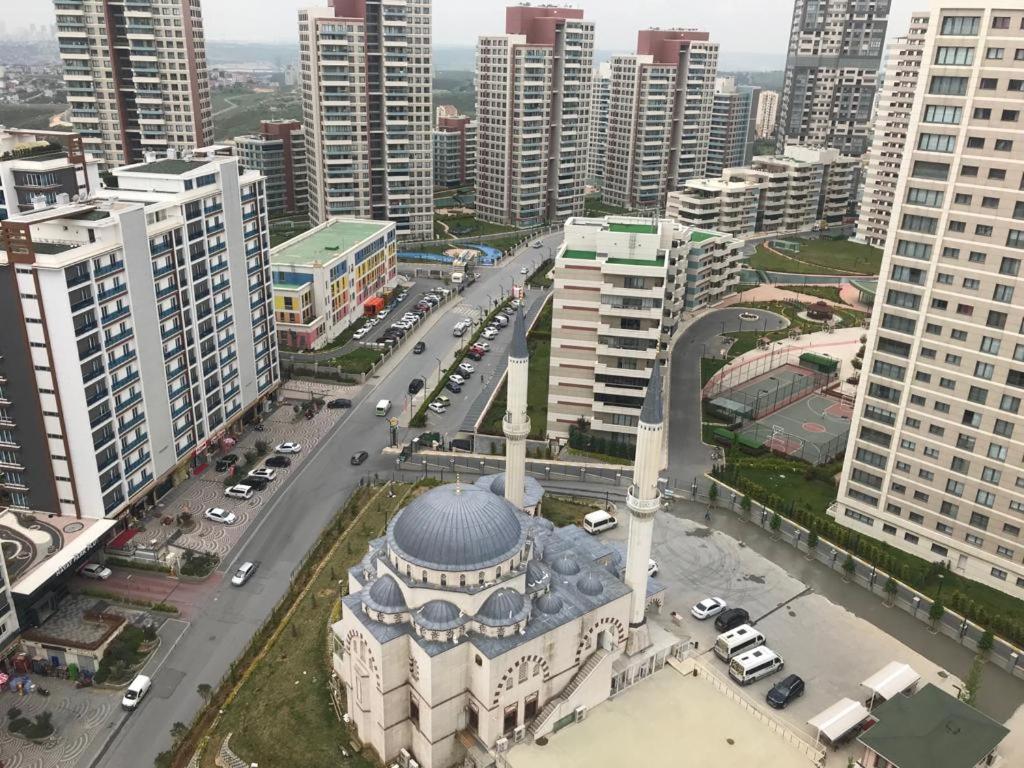 an aerial view of a building in a city at Medıkule (7) 1+1 in Istanbul
