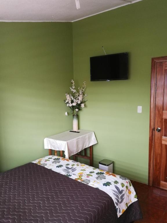 TV a/nebo společenská místnost v ubytování Chapelet Hostal