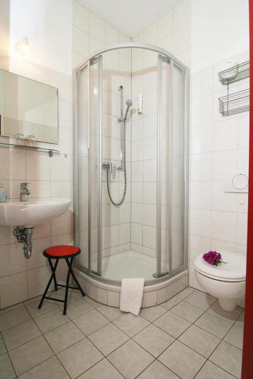 Koupelna v ubytování Hotel am Waldschlösschen - Brauhaus