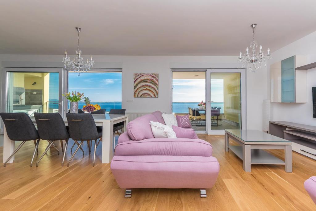 Posezení v ubytování Penthouse Jure