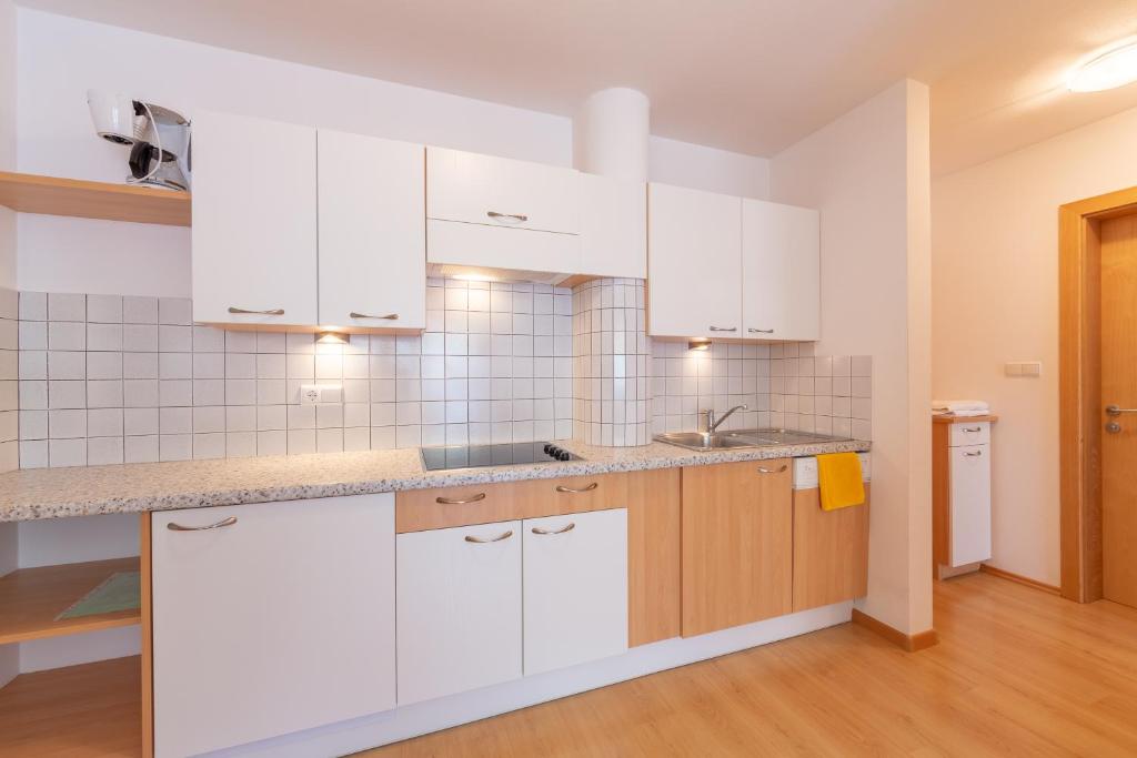 Kuchyň nebo kuchyňský kout v ubytování Residence Trenker Luis