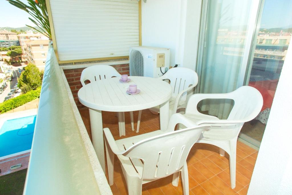 Balkón alebo terasa v ubytovaní Apartament with sea view