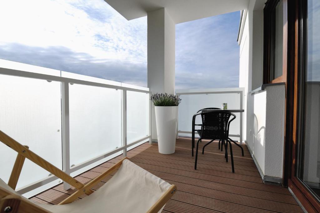 Balkón alebo terasa v ubytovaní Apartament RESORT Chełmońskiego Śrem