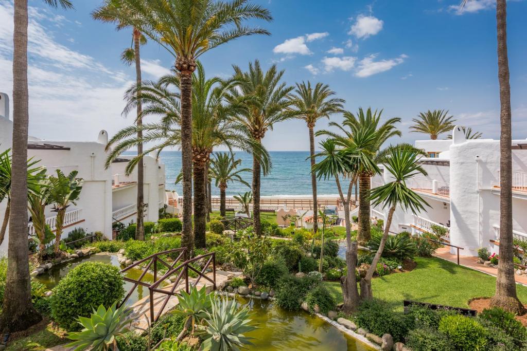 a view of the beach from the resort at Macdonald Leila Playa Resort in La Cala de Mijas