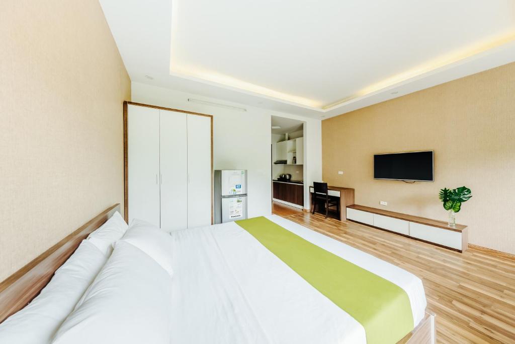 Postel nebo postele na pokoji v ubytování Hana 1 Apartment & Hotel Bac Ninh