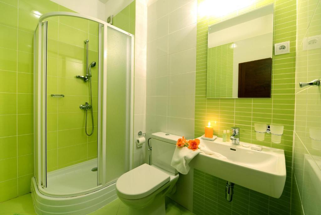 Koupelna v ubytování Hotel Bystricka