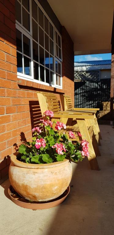 Balkón nebo terasa v ubytování Colonial Motel