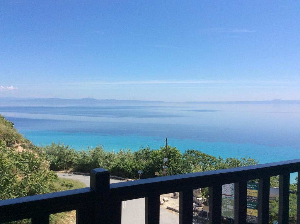 a view of the ocean from a balcony at Arellis in Afitos