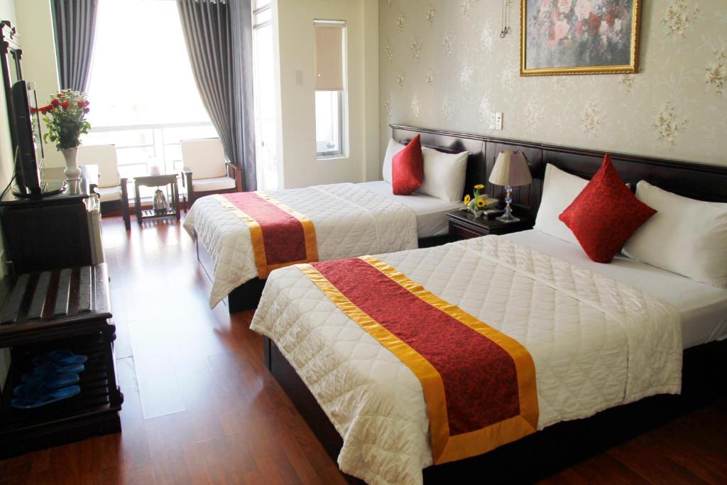 Cama o camas de una habitación en Khanh Duy Hotel