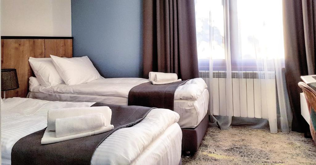 Postel nebo postele na pokoji v ubytování Hotel Alpha