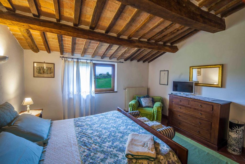 Postel nebo postele na pokoji v ubytování Podere Sionne