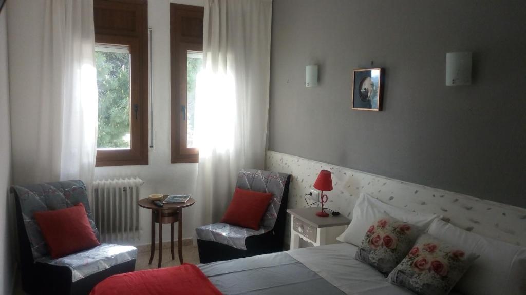 Posezení v ubytování Hostal Los Pinares