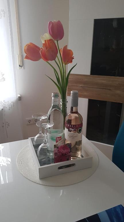 Nápoje v ubytování Ferienwohnung Berges