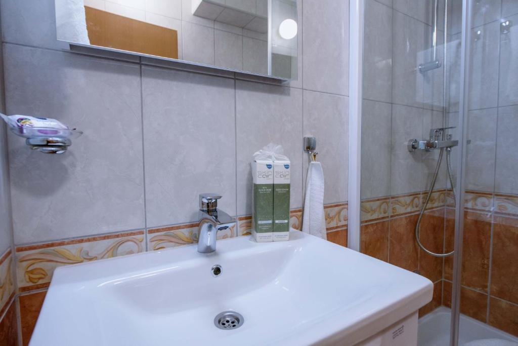 Koupelna v ubytování Apartman Sea view