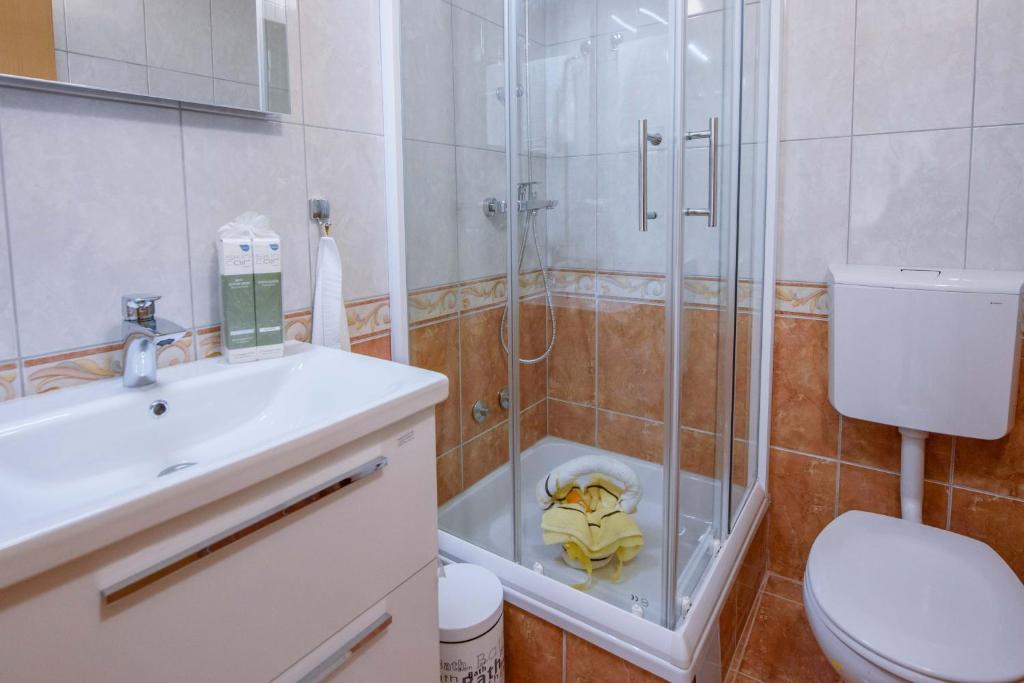 Koupelna v ubytování Apartman Sea view