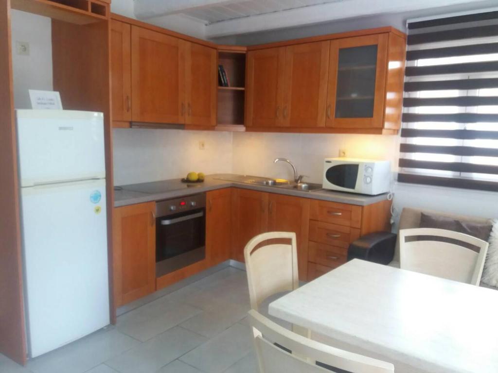 Kuchyň nebo kuchyňský kout v ubytování Laskas Apartment