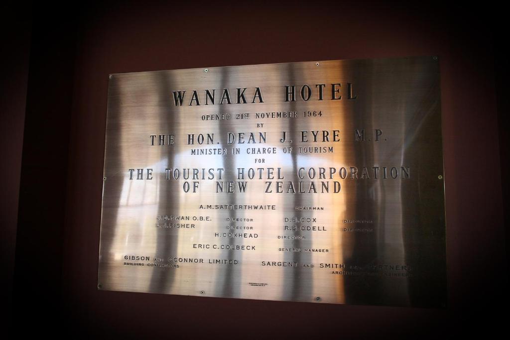 Certifikát, hodnocení, plakát nebo jiný dokument vystavený v ubytování Wanaka Hotel
