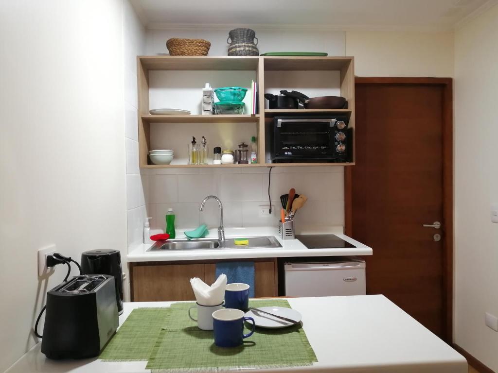 Kuchyň nebo kuchyňský kout v ubytování Casa Río Vivo