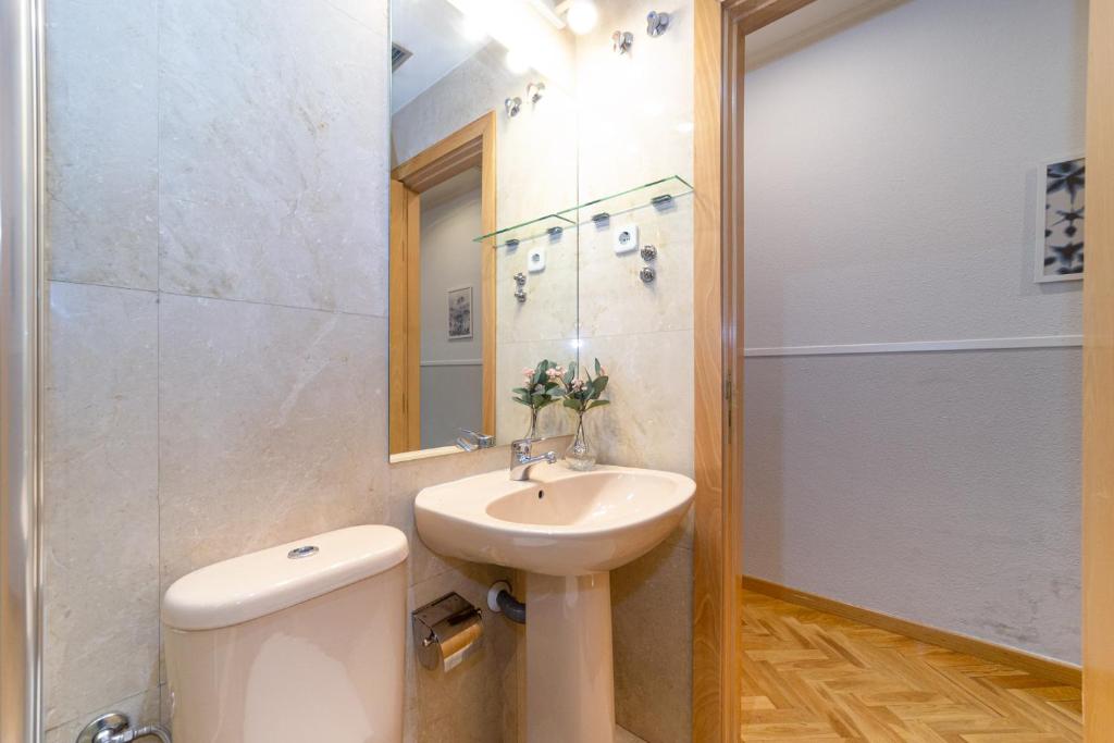 A bathroom at Apartamentos Plaza de España