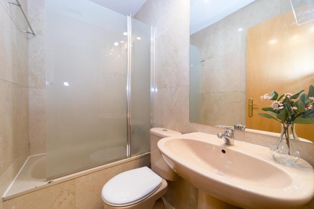 A bathroom at Apartamentos Plaza de España