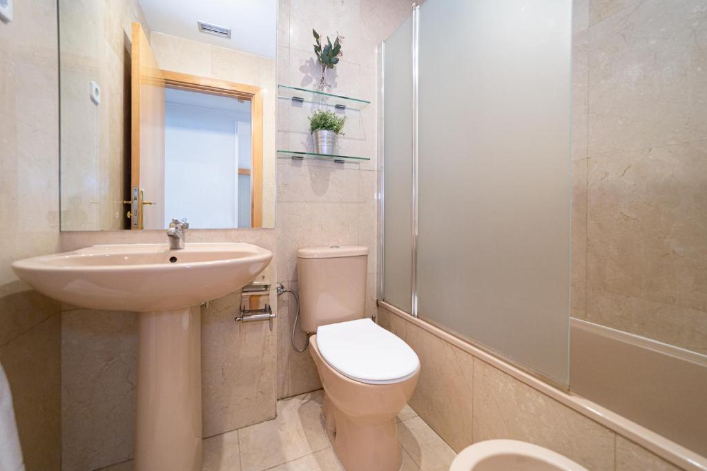 A bathroom at Apartamentos Plaza de España