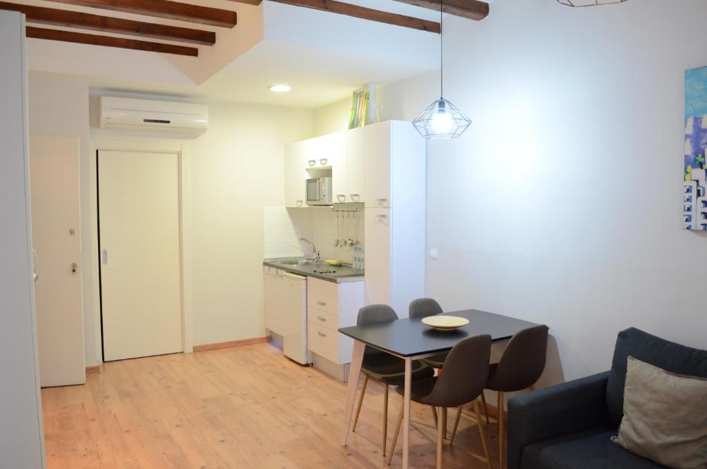 Kuchyň nebo kuchyňský kout v ubytování Poble Sec Apartments