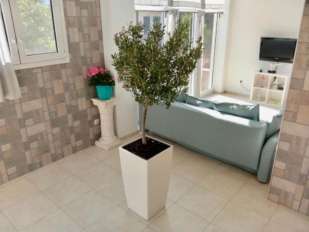 Posteľ alebo postele v izbe v ubytovaní Vonitsa Loft Apartment 1