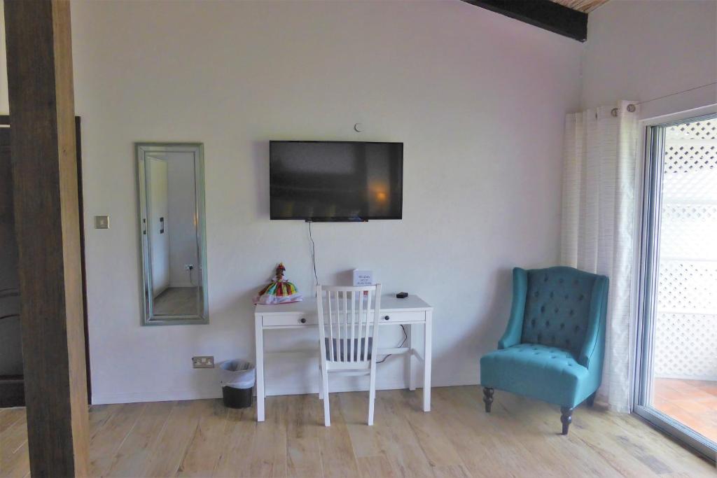 Телевизор и/или развлекательный центр в Marigot Palms Luxury Caribbean Apartment Suites