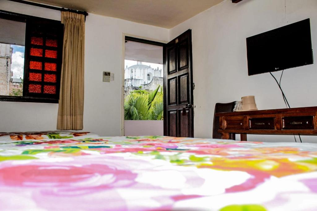 TV a/nebo společenská místnost v ubytování Hotel San Clemente