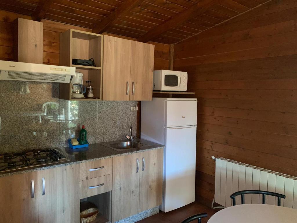 Kuchyň nebo kuchyňský kout v ubytování Cabañas Cortijo el Helao