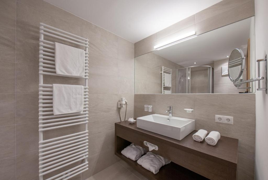 Koupelna v ubytování Hotel Bergwelt