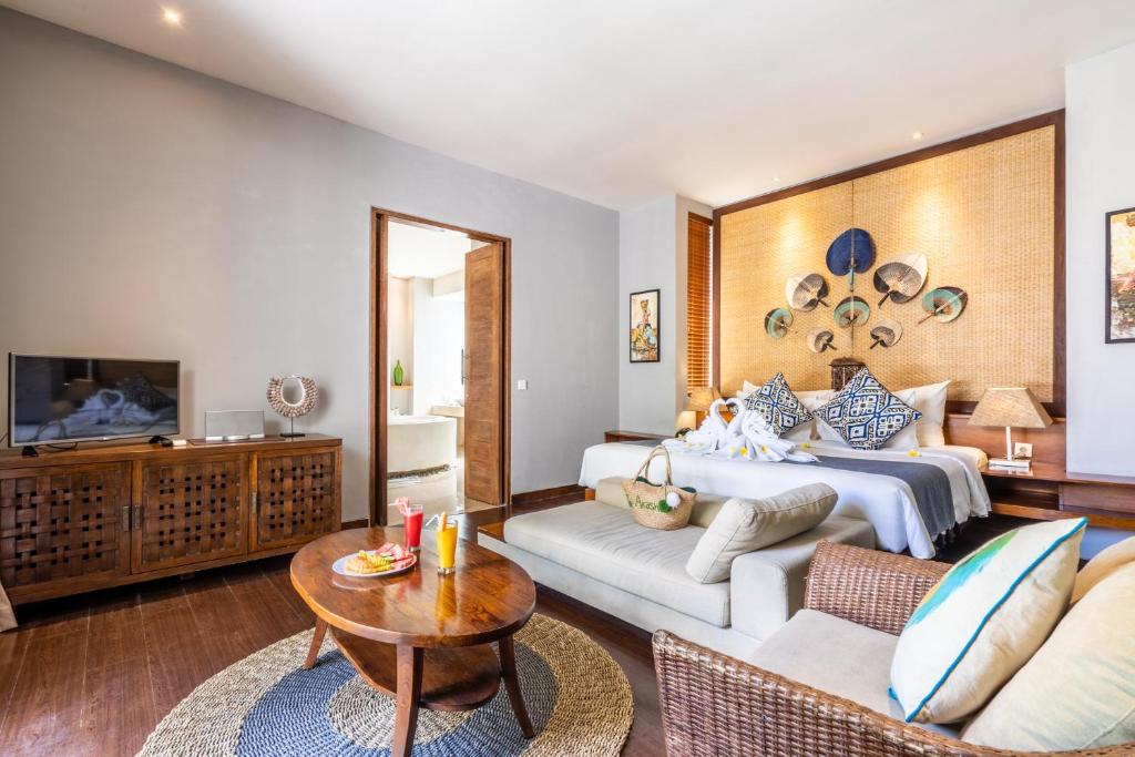 Posezení v ubytování The Akasha Seminyak Bali Luxury Villas