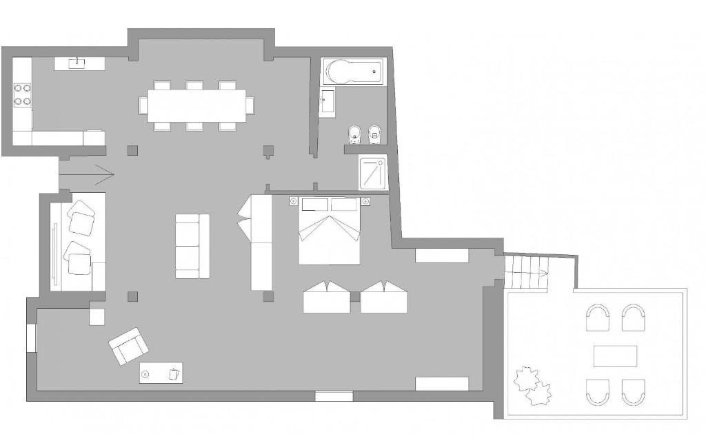 Plán poschodí v ubytovaní Ca' del Monastero 7 Collection Bright Apartment with Terrace