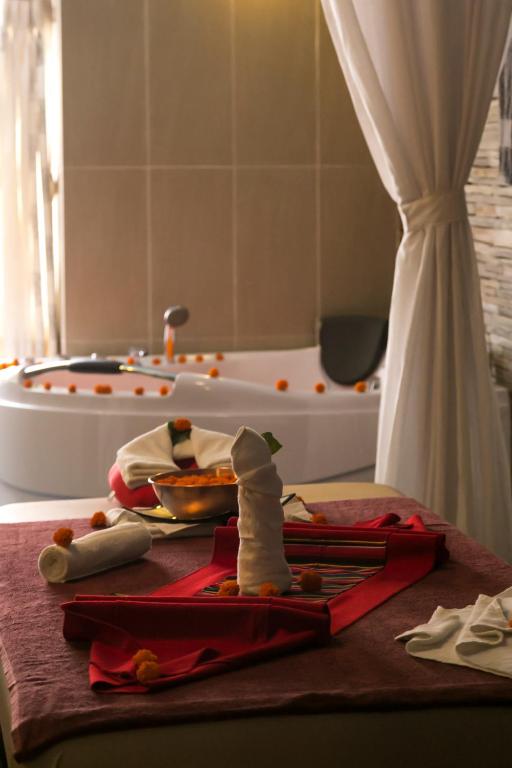 Koupelna v ubytování Hotel Tibet