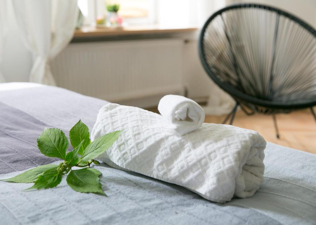 Posteľ alebo postele v izbe v ubytovaní Bednarska Apartment
