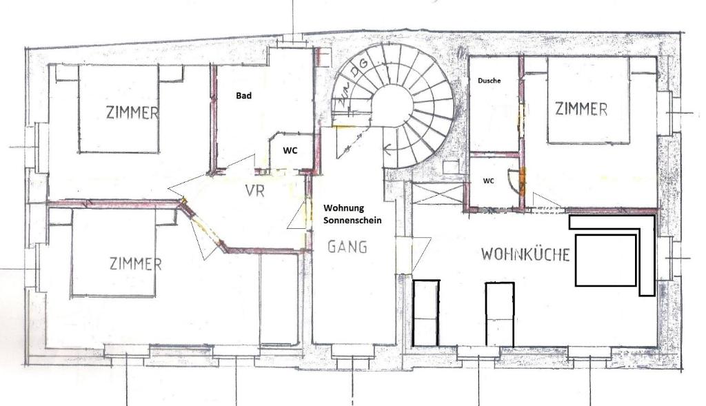 Půdorys ubytování Ferienwohnung Veit