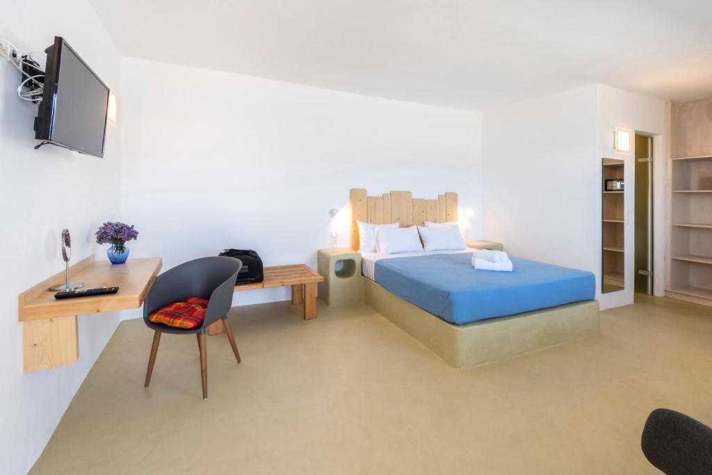 Postel nebo postele na pokoji v ubytování Mykonos Azure