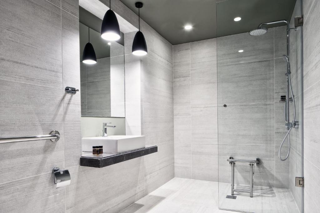 Koupelna v ubytování Hotel Achilleas