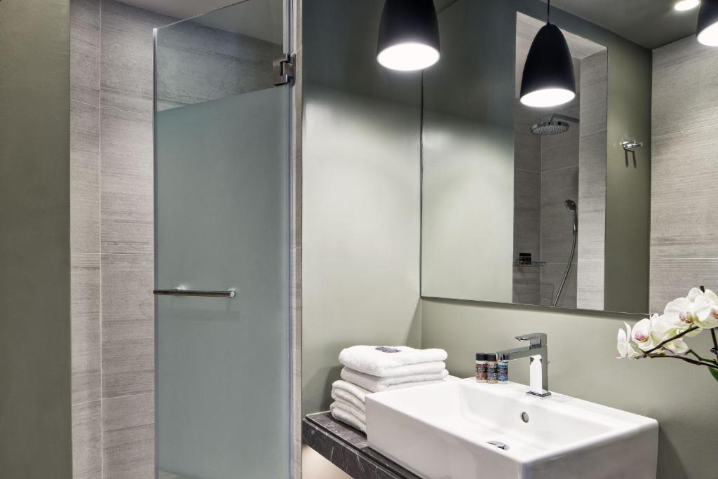Koupelna v ubytování Hotel Achilleas