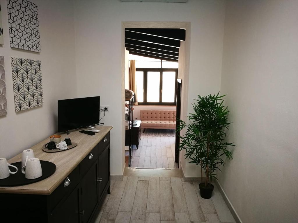 TV a/nebo společenská místnost v ubytování Amelia Apts & Rooms