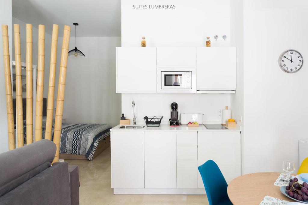 Kuchyň nebo kuchyňský kout v ubytování Suites Lumbreras