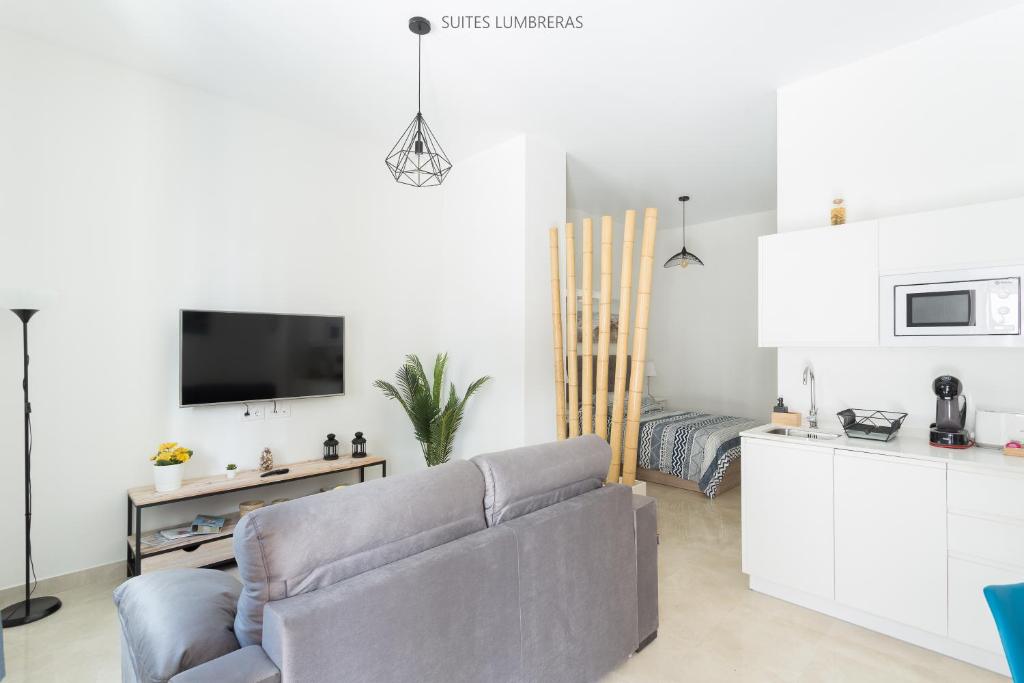 Kuchyň nebo kuchyňský kout v ubytování Suites Lumbreras