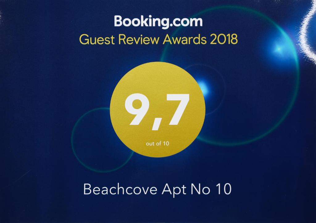 Certifikát, hodnocení, plakát nebo jiný dokument vystavený v ubytování Beachcove Apt No 1